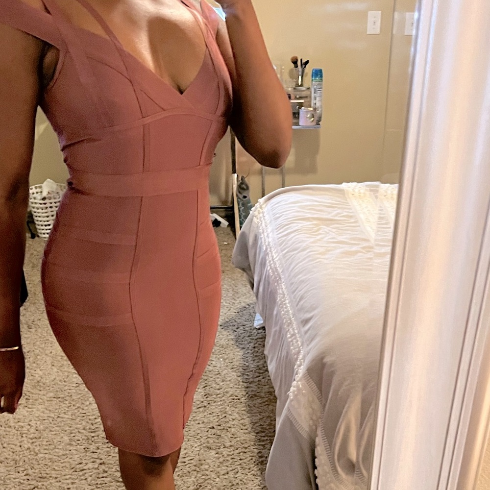 FashionNova mauve bandage dress